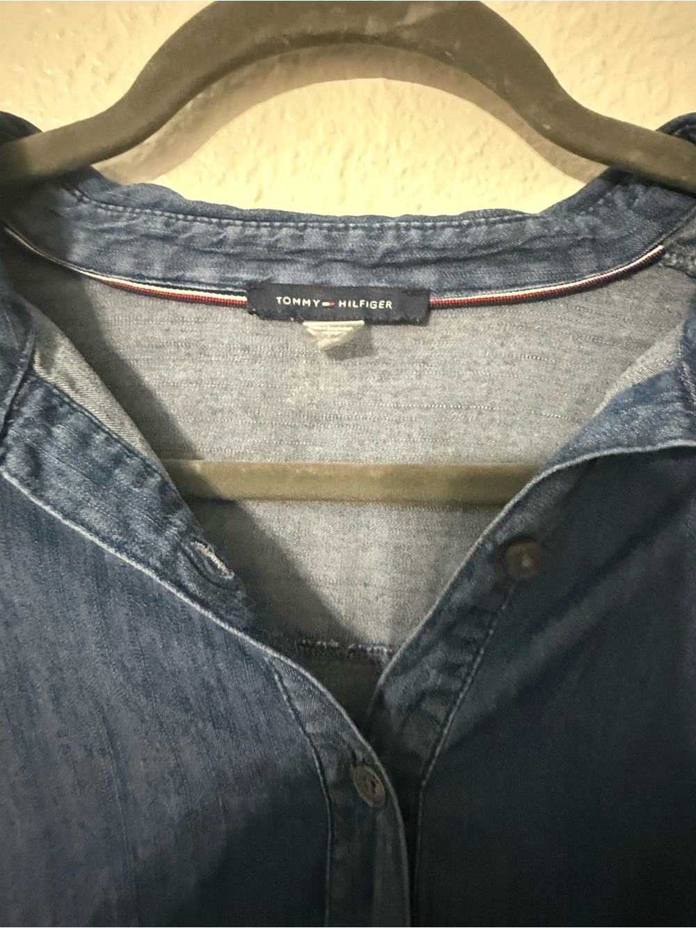 Tommy Hilfiger Chambray Tiered Midi Shirt Dress Size 8 - Picture 4 of 4